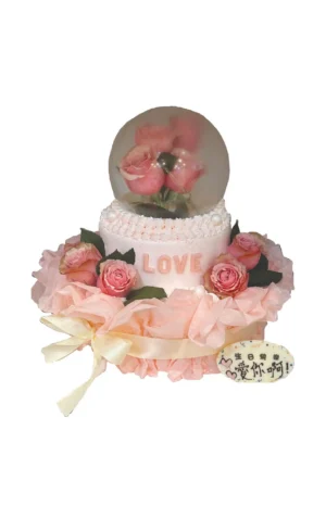 玻璃球雙層玫瑰花蛋糕
